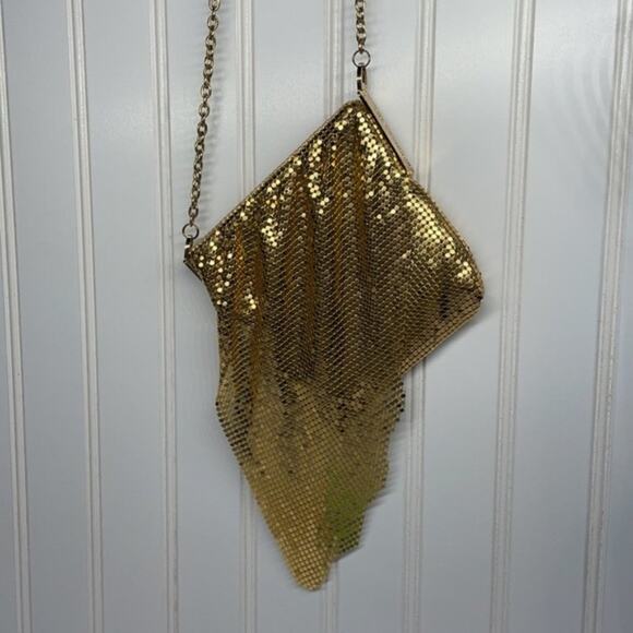 BCBGMAXAZRIA Women's Gold Metal Mesh Purse Shoulder & Crossbody Mini Bag - Picture 1 of 11